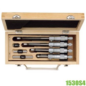 1530S4 bộ 4 panme cơ đo ngoài đựng trong hộp gỗ, theo DIN 863
