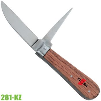 281-KZ dao rọc cáp lưỡi kép độ cứng 54-56 HRC, tay cầm bằng gỗ