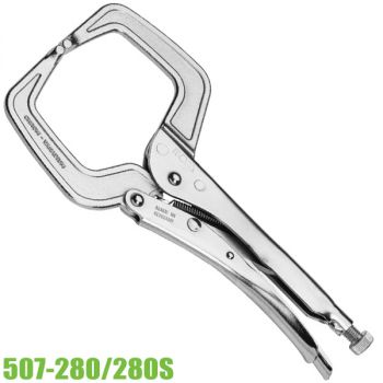 507-280S - kẹp chữ C bấm chết, ngàm rộng 0 – 90mm