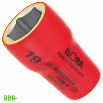 969-22 - đầu tuýp lục giác cách điện 9-22mm, vuông 3/8 inch