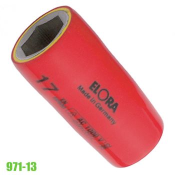 971-11 - đầu tuýp lục giác cách điện 1000V, vuông 1/2 inch. ELORA Germany