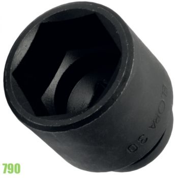 790-11 - Đầu tuýp đen hệ mét và inch, đầu vuông 1/2″, ELORA Germany.