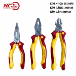Combo 3 Kìm Wiha Chính Hãng cách điện bằng 18cm, cắt 18cm, nhọn 16cm (Wiha 26708, 43340, 26720)