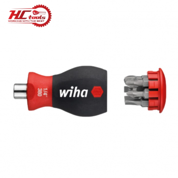 Bộ tui vít lùn dẹp, bake 6 đầu vít có nam châm Wiha 33736 Chính Hãng Made In Germany